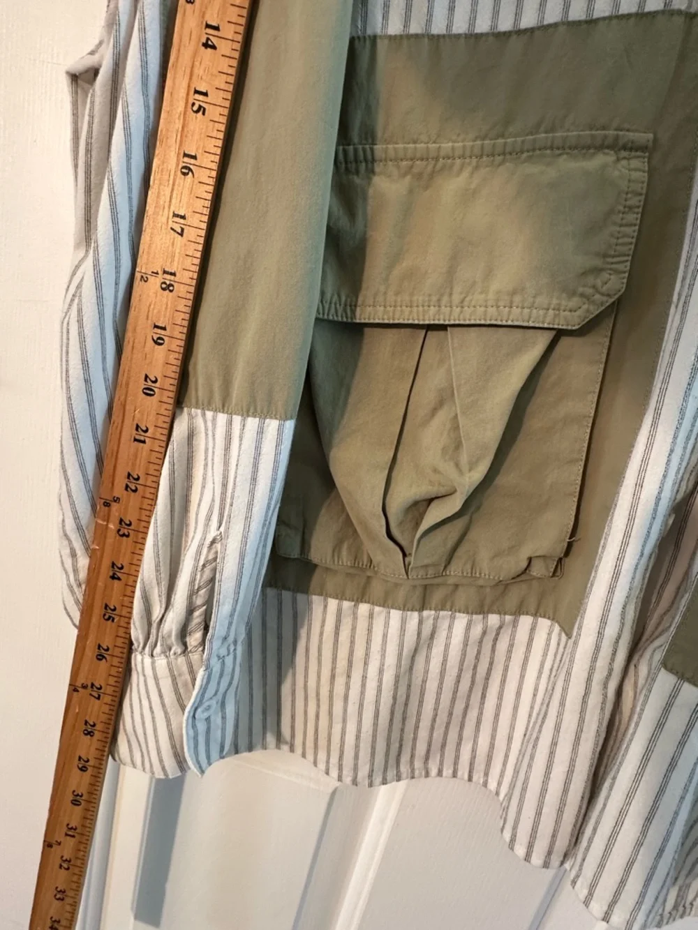 FRENCH MAUVE 2X Boho Art Teacher Noah Oversized Striped Button Down Shirt Pocket - Picture 11 of 14